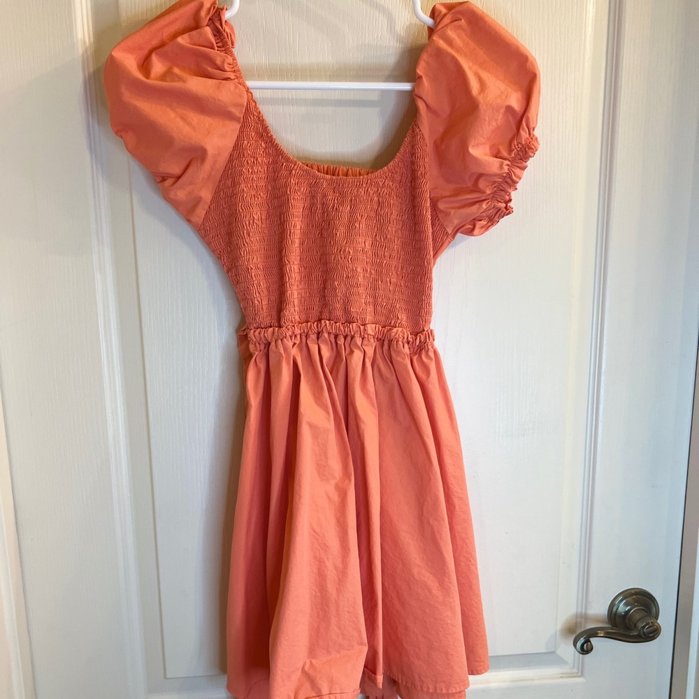 Pink Diamond Scrunch Coral Mini Dress